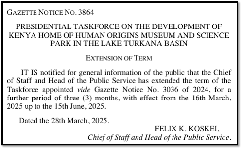 Gazette Notice 3036 Extension